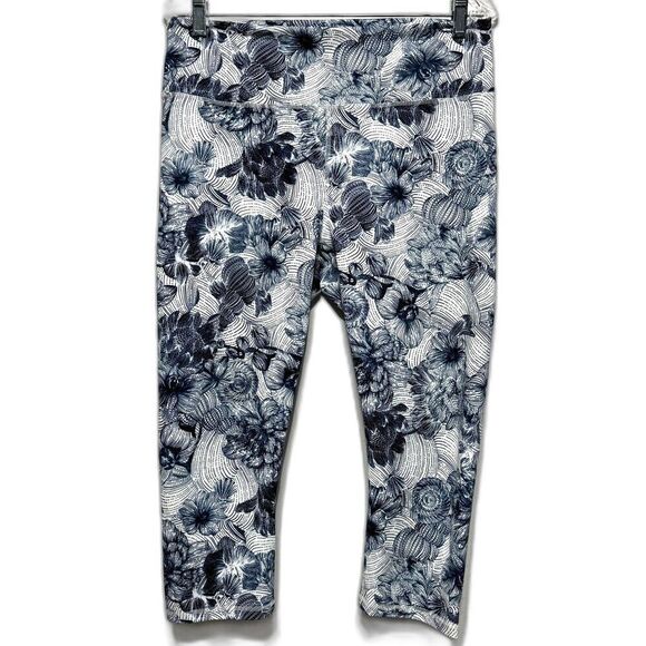 Fabletics Define Leggings High Waist Powerhold Blue Floral Print Women sz XL - Picture 2 of 7